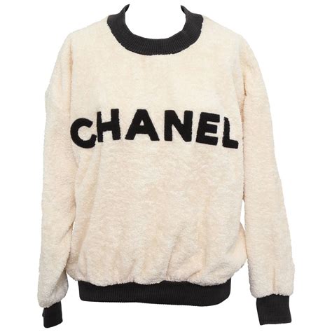 black chanel sweatshirt|vintage chanel sweater.